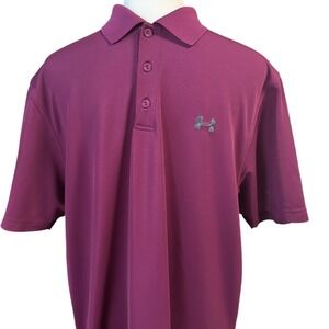 Under Armour Golf Polo Shirt Moisture Wicking Athletic Purple Men's‎ XL